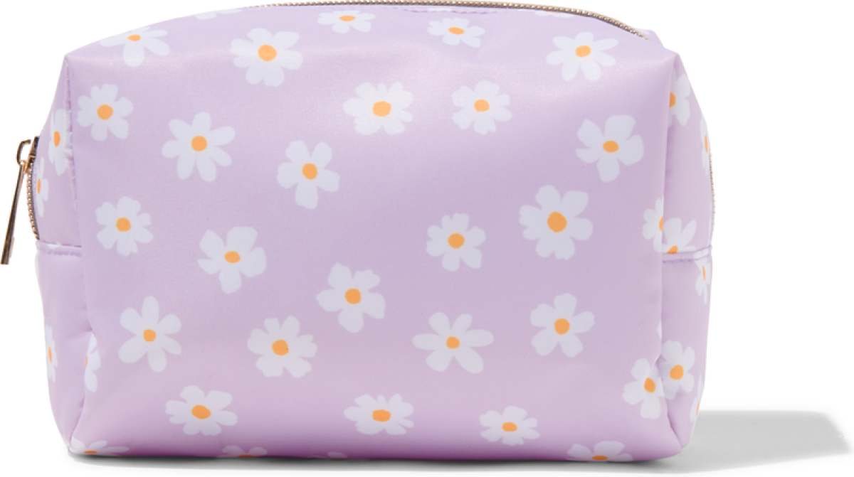 HEMA Toilettas Lila Bloemen 8.5x23x11