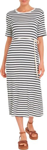 Tommy Hilfiger Curve Midi-jurk CRV REG STRIPE MIDI O-NK DRS SS (set, Met bindstrik)