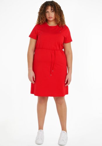 Tommy Hilfiger Curve Shirtjurk CRV 1985 REG C-NK SHORT DRESS SS (set, 2-delig, Met een bindceintuur)