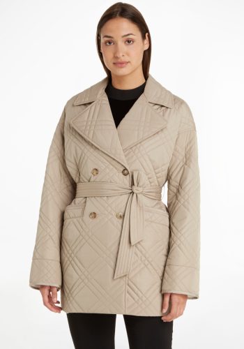 Tommy hilfiger Doorgestikte jas QUILTED SHORT TRENCH