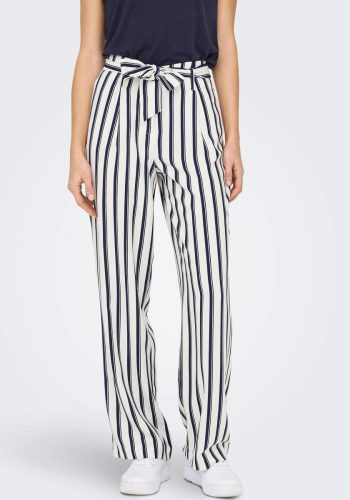 Only Pantalon ONLLOWA HW BELT STRIPE PANT CC TLR