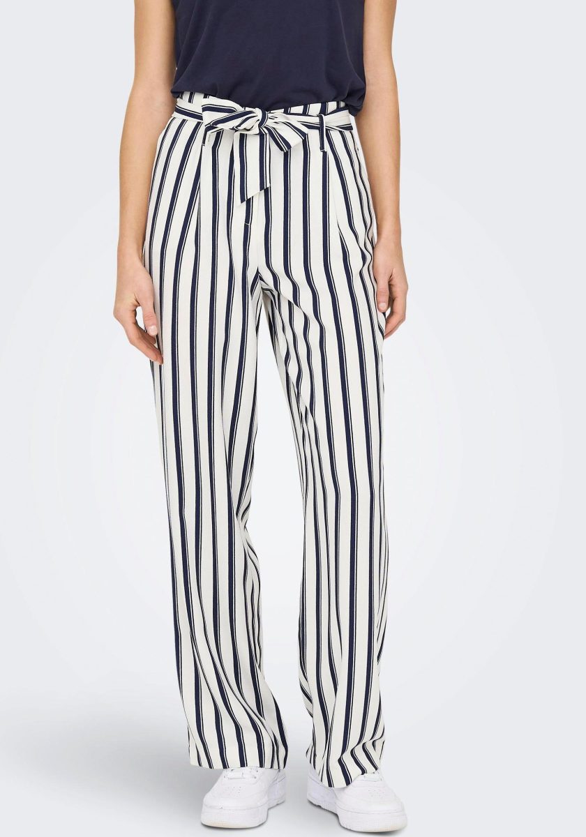 Only Pantalon ONLLOWA HW BELT STRIPE PANT CC TLR