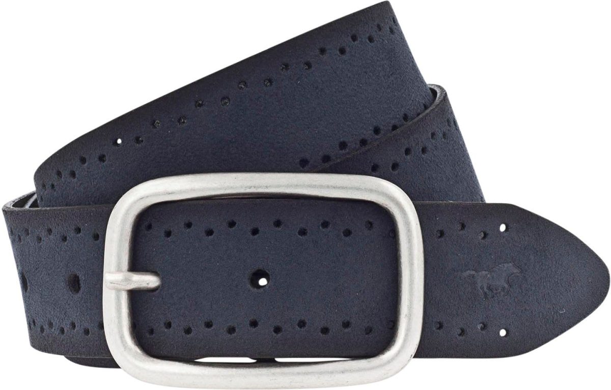 Mustang Leren riem Robuust, generfd rundleer met perforatie