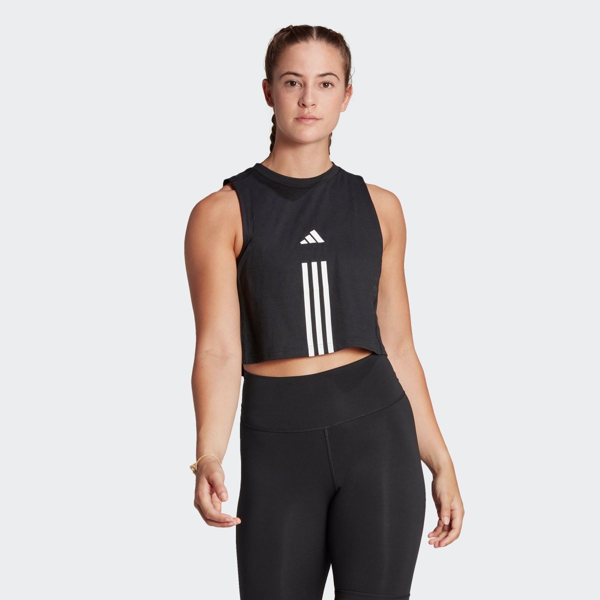 adidas Performance Tanktop TRAIN ESSENTIALS TRAIN COTTON 3-STRIPE CROP