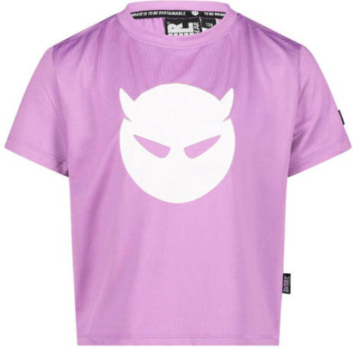 SuperRebel T-shirt van gerecycled polyester lila