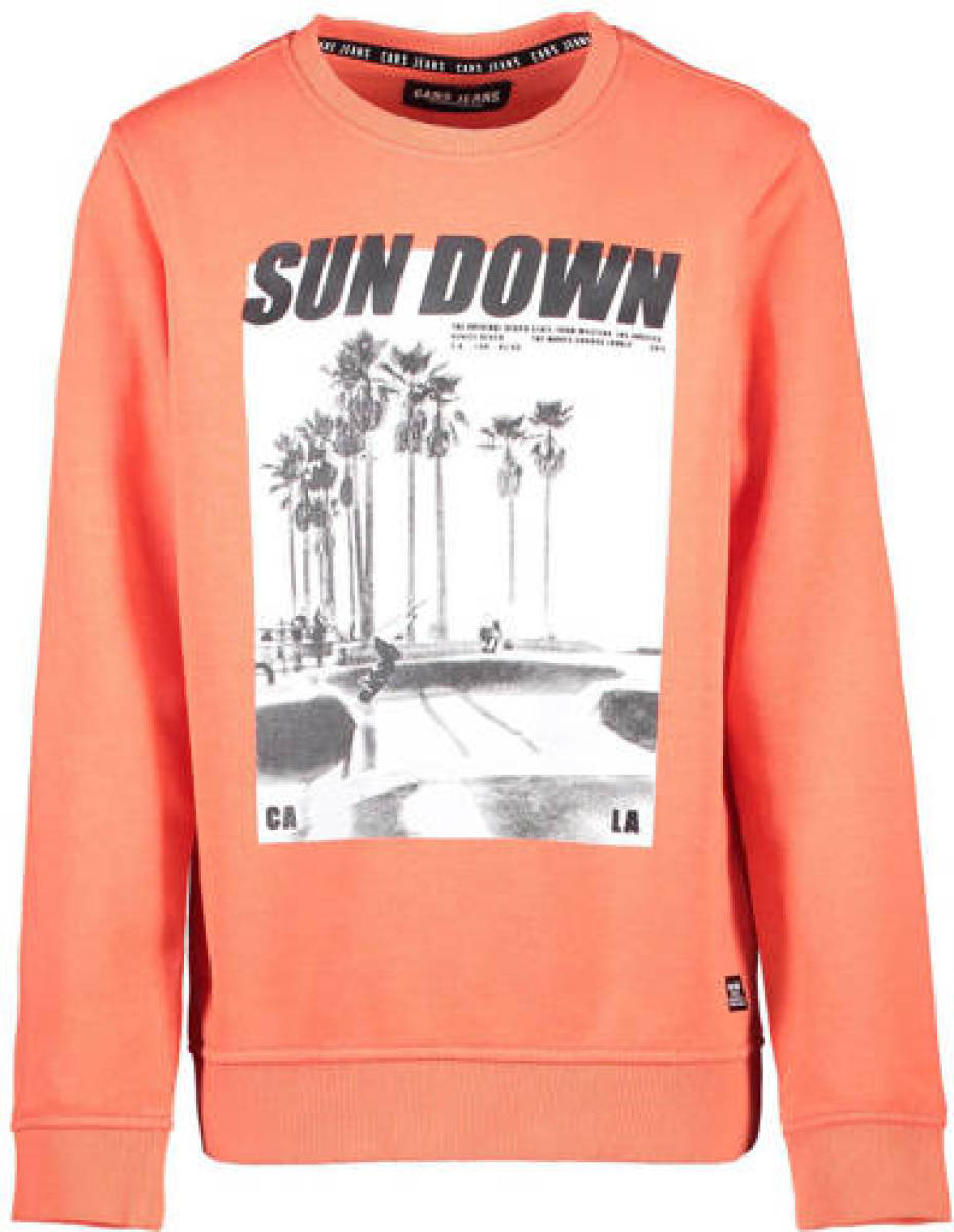 Cars sweater met printopdruk oranje