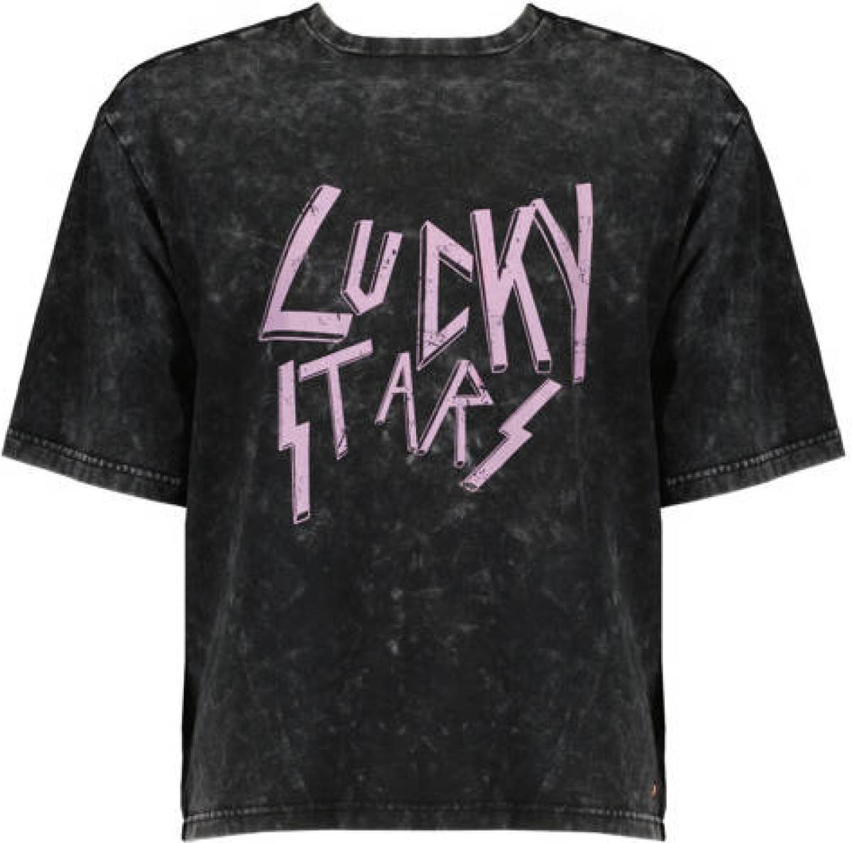 NoBell’ T-shirt met tekst verwassen zwart