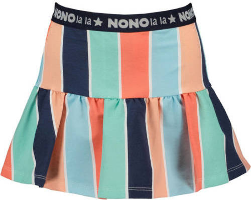 NONO gestreepte skort oranje/d.blauw/multicolor