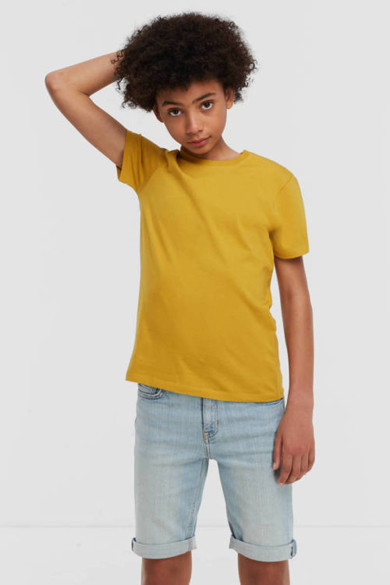 anytime T-shirt okergeel