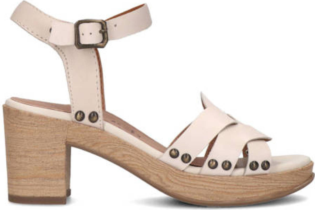 No Stress leren sandalettes beige