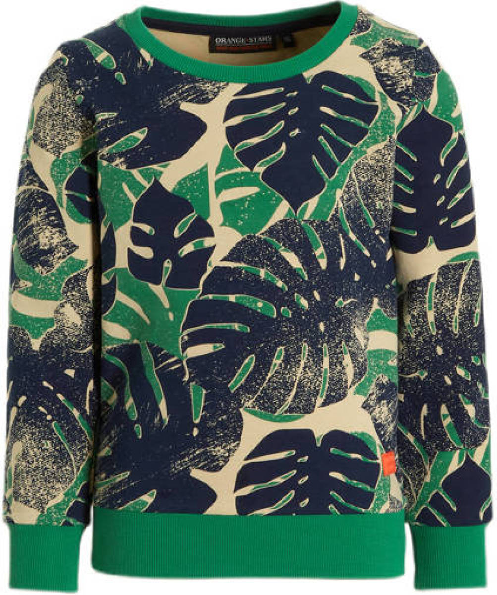 Orange Stars sweater Maron met all over print multi