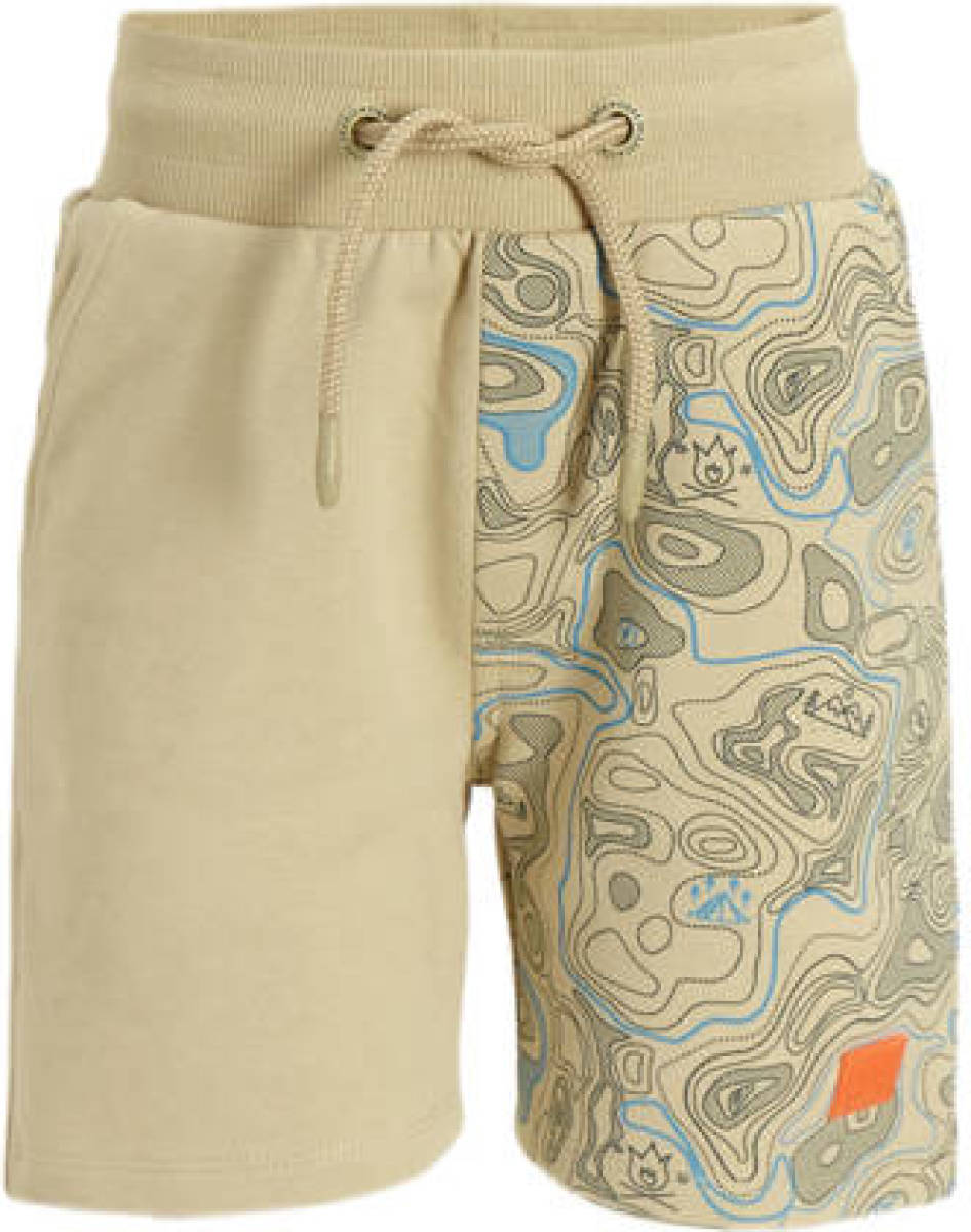 Orange Stars short Mattias met all over print beige