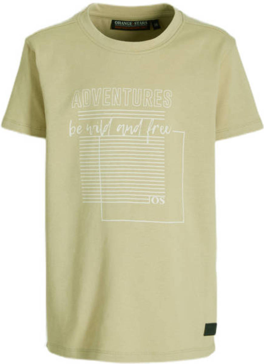 Orange Stars T-shirt Marino met printopdruk groen