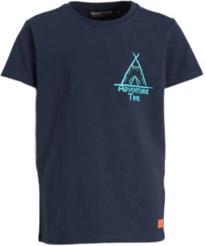 Orange Stars T-shirt Menko met printopdruk donkerblauw