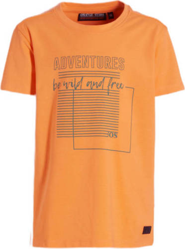 Orange Stars T-shirt Marino met printopdruk oranje