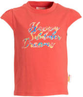 Orange Stars T-shirt Marlynn met tekst roze