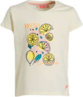 Orange Stars T-shirt Mariella met printopdruk ecru