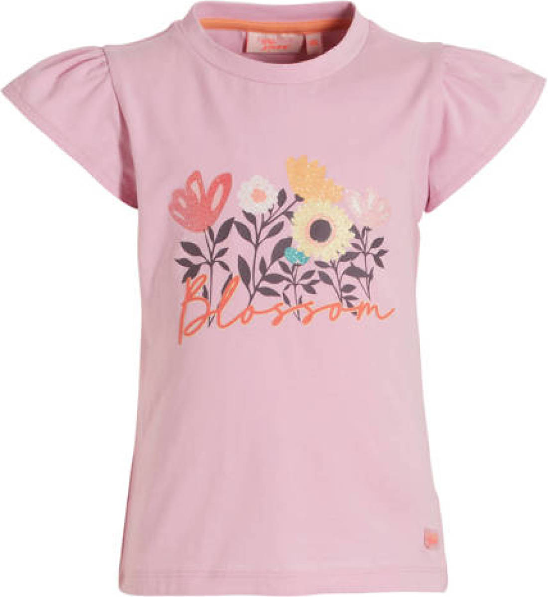Orange Stars T-shirt Marlieke met printopdruk paars