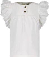 Like Flo T-shirt met ruches met broderie wit