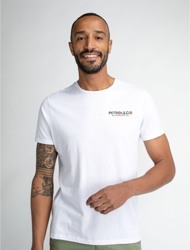 Petrol Industries T-shirt met backprint bright white
