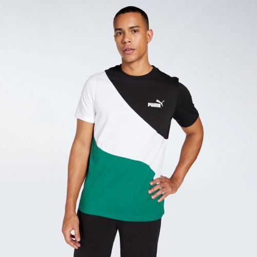 Puma regular fit T-shirt zwart/wit/groen