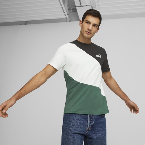 Puma regular fit T-shirt zwart/wit/groen