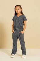 Noppies jumpsuit met all over stippen print blauw