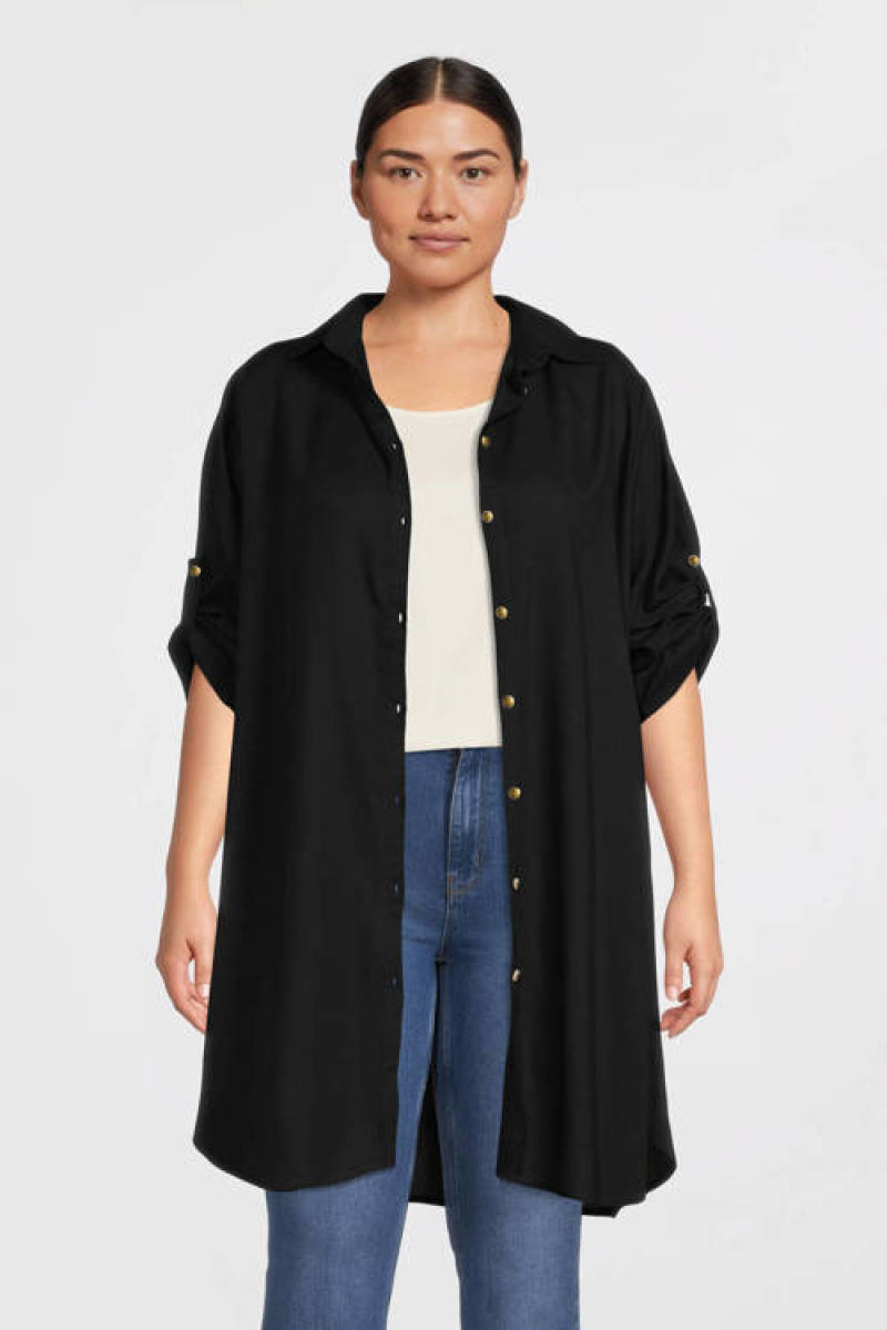 No.1 by OX geweven blousetop zwart