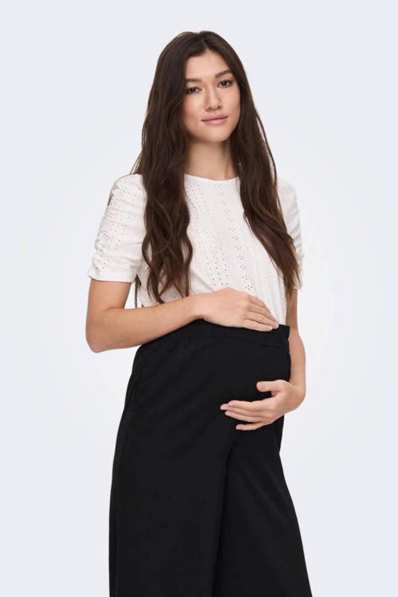 ONLY MATERNITY zwangerschapstop OLMSANDRA met broderie wit
