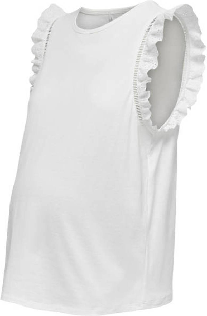 ONLY MATERNITY zwangerschapstop OLMLINDA met ruches wit