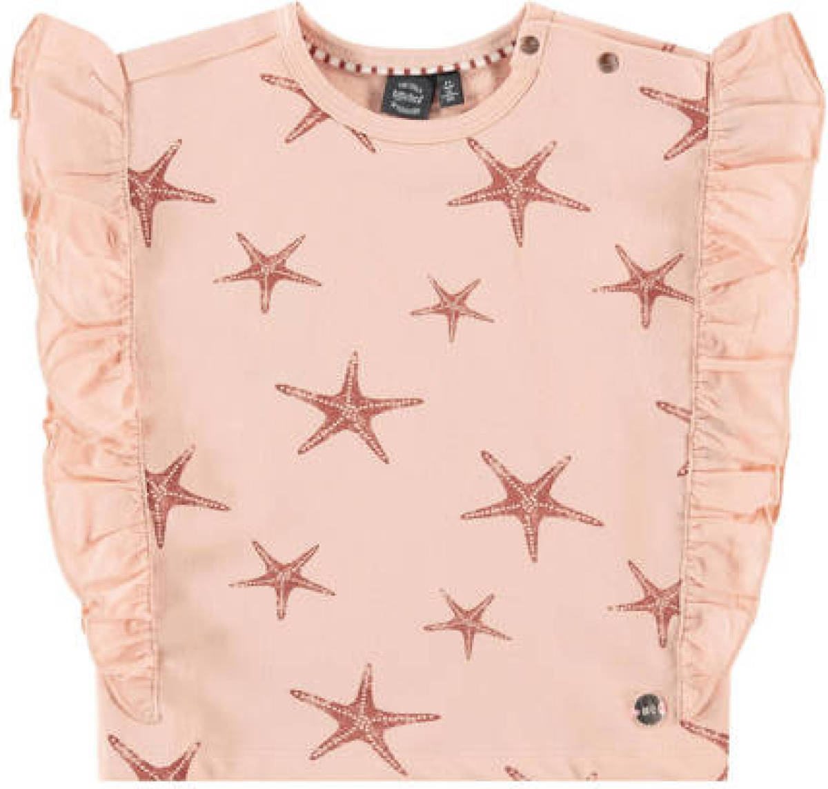 Babyface T-shirt met all over print en ruches roze