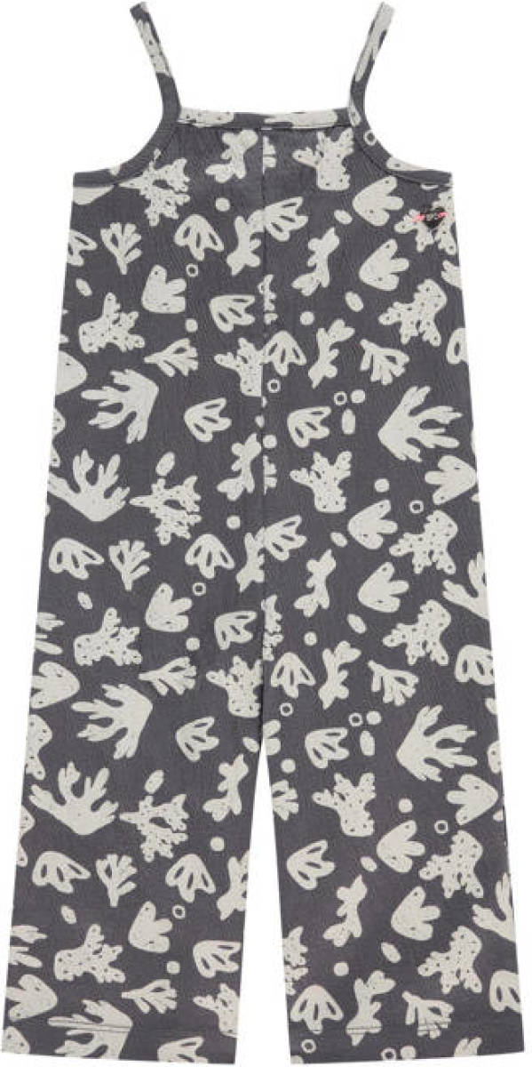 Babyface jumpsuit met all over print grijs/wit