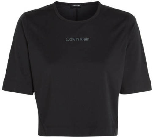 Calvin klein PERFORMANCE cropped sport T-shirt zwart