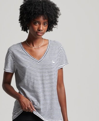 Superdry gestreept T-shirt wit/zwart