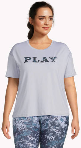 ONLY PLAY CURVY Plus Size sport T-shirt ONPLEISA grijsblauw