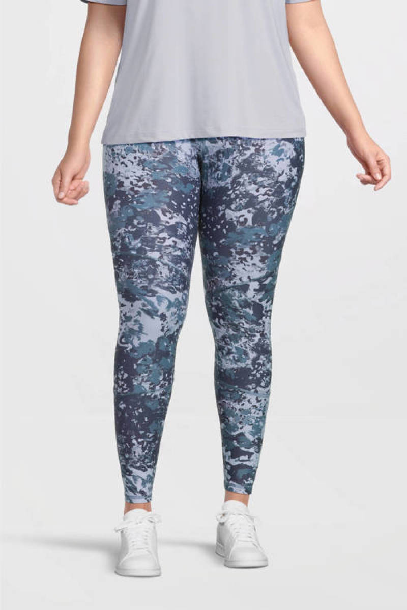 ONLY PLAY CURVY Plus Size sportlegging ONPJABBA blauw/grijs