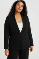 WE Fashion Curve aansluitende blazer zwart