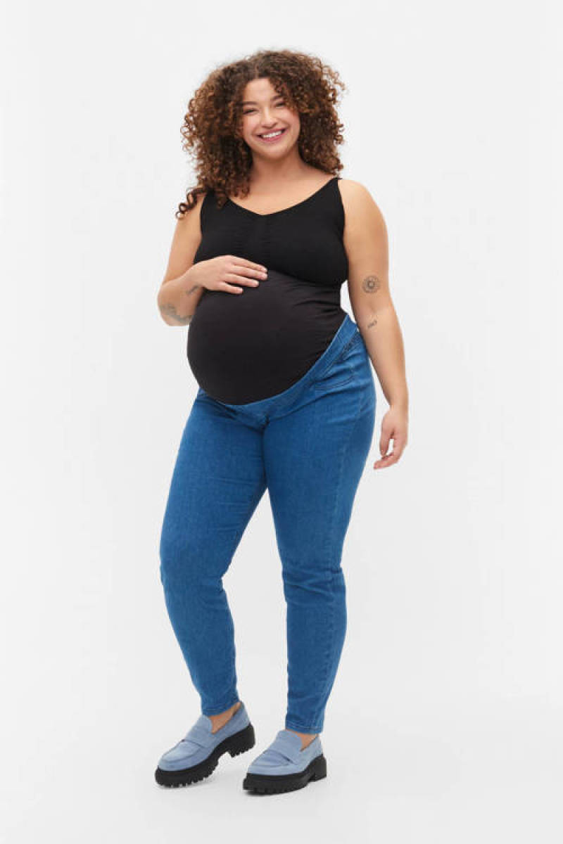 Zizzi Maternity low waist skinny zwangerschaps jegging blauw