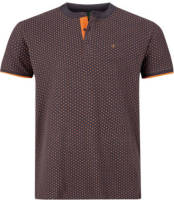 Charles Colby regular fit T-shirt DUKE COLIN Plus Size met all over print grijs