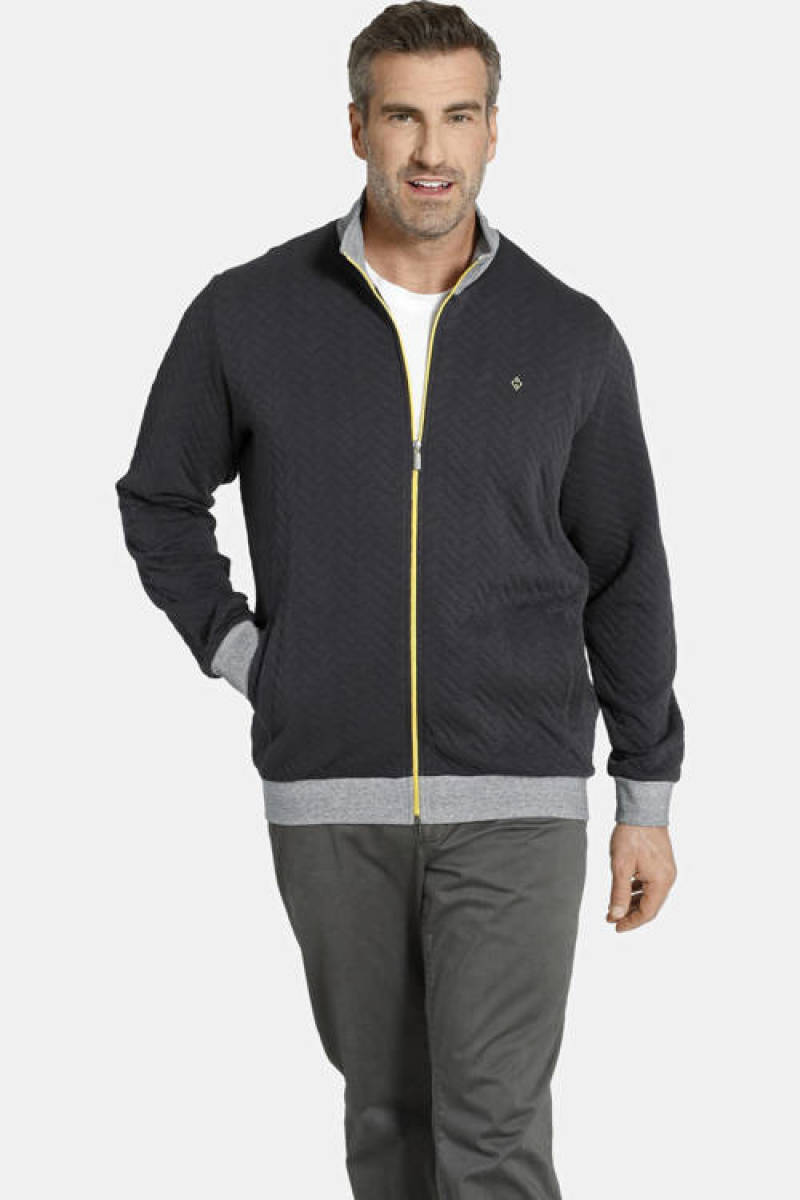 Charles Colby sweatvest DUKE FINNLEYS Plus Size grijs