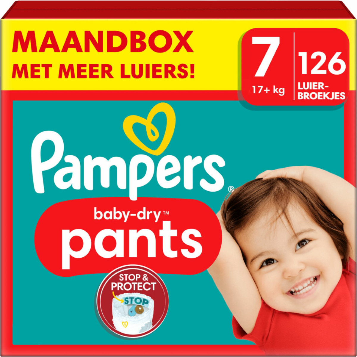 Pampers Baby-Dry Pants Maat 7 (17kg+) - 126 luierbroekjes maandbox