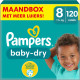 Pampers Baby-Dry Maat 8 (17kg+) - 120 luiers maandbox