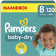 Pampers Baby-Dry Maat 8 (17kg+) - 120 luiers maandbox