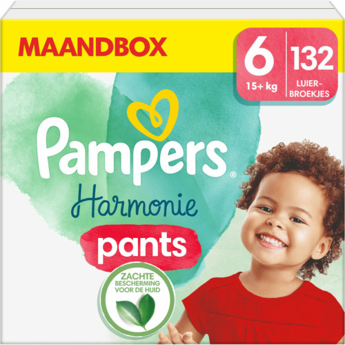 Pampers Harmonie Maat 6 (15kg+) - 132 luierbroekjes maandbox