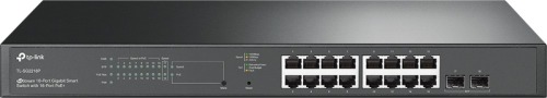 TP-Link JetStream 18-Port Gigabit Smart Switch with 16-Port PoE+ Switch Zwart