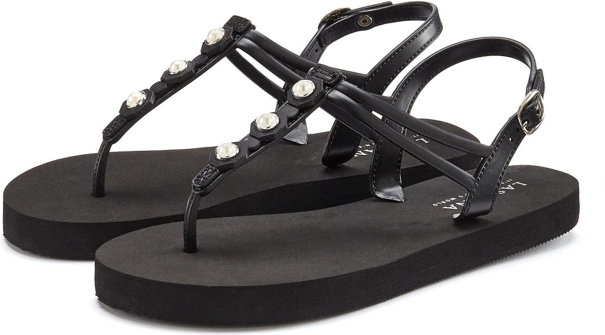 Lascana Teenslippers ultralichte sandalen veganistisch met kraaltjes