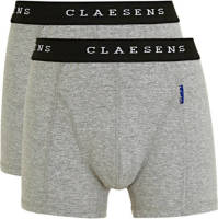 Claesen's boxershort - set van 2 grijs melange/wit