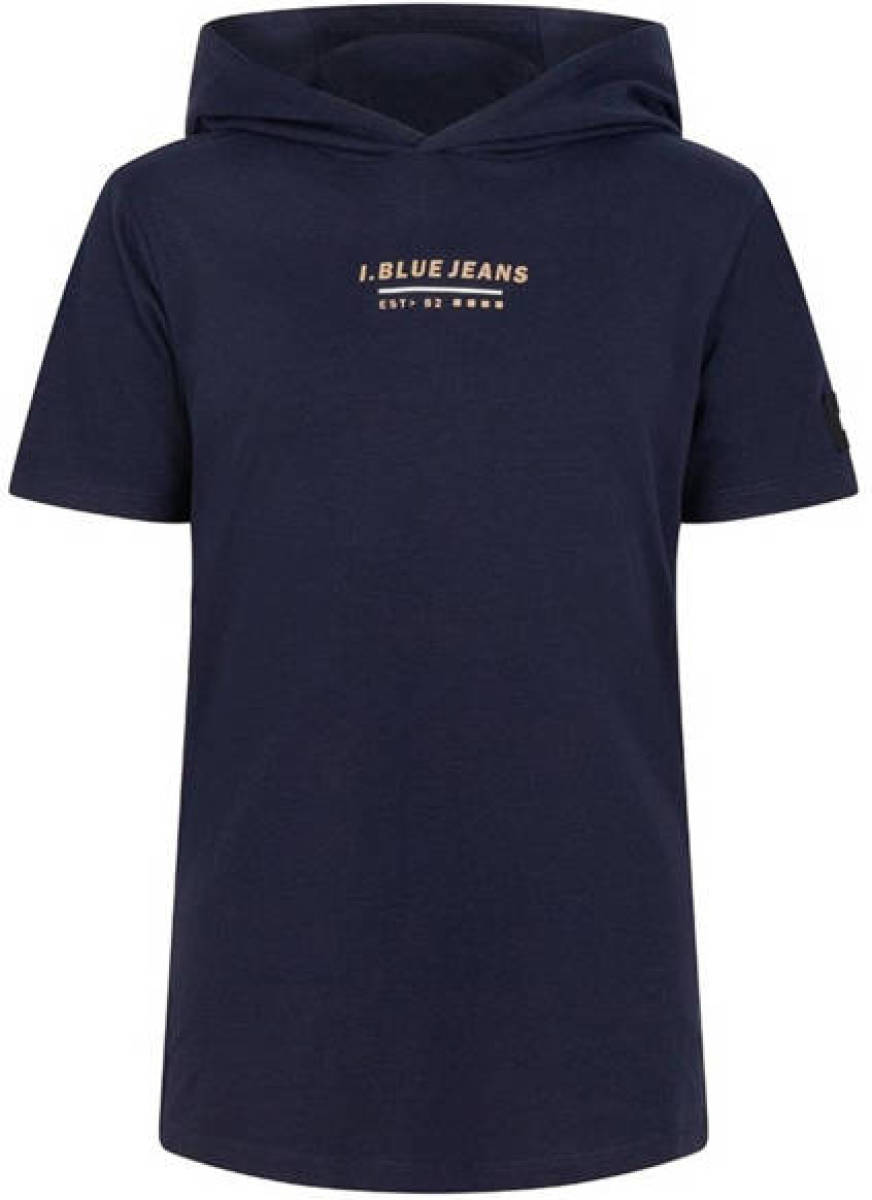 Indian Blue Jeans T-shirt met tekst donkerblauw