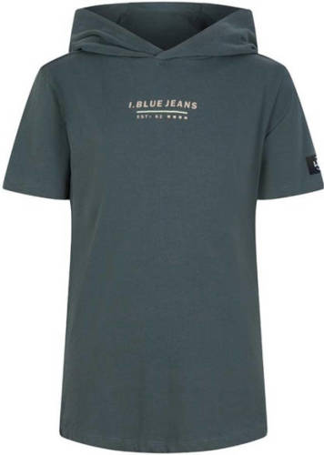 Indian Blue Jeans T-shirt met tekst donker olijfgroen