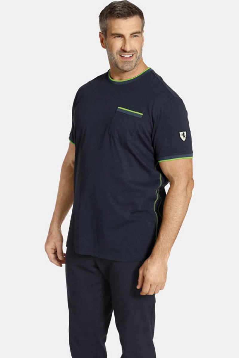 Charles Colby +FIT Collectie regular fit T-shirt EARL PATON Plus Size donkerblauw